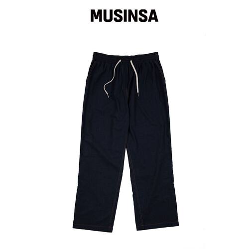 ARCANE FUNK INDIGO 假牛仔布松紧宽松裤韩国官网直邮进口MUSINSA