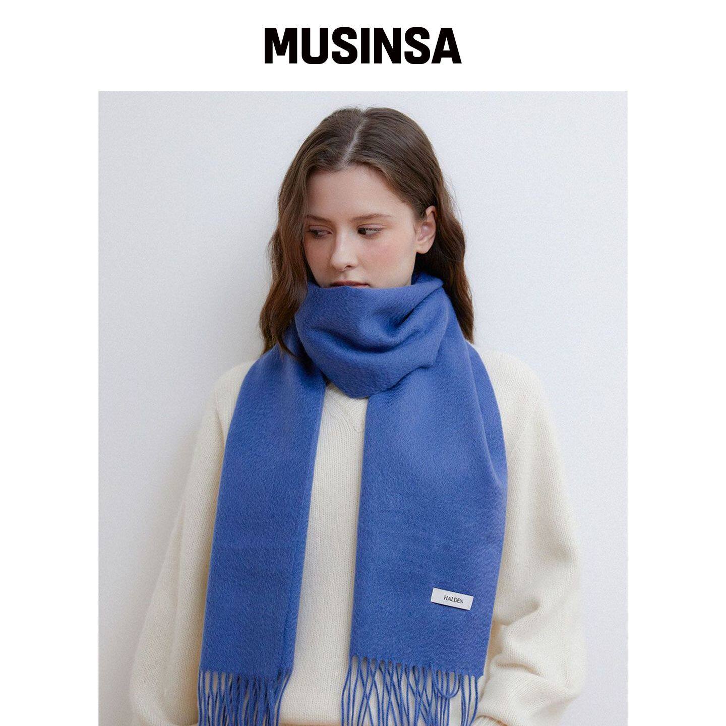 HALDEN essential cashmere 100 围巾 (M044_blu韩国官网直邮进口