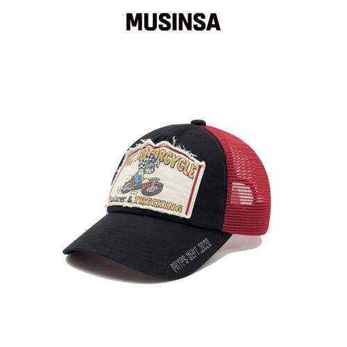 PHYPS MOTORCYCLE 骑行熊网眼球帽 黑色 MUSINSA韩国官网直邮进口
