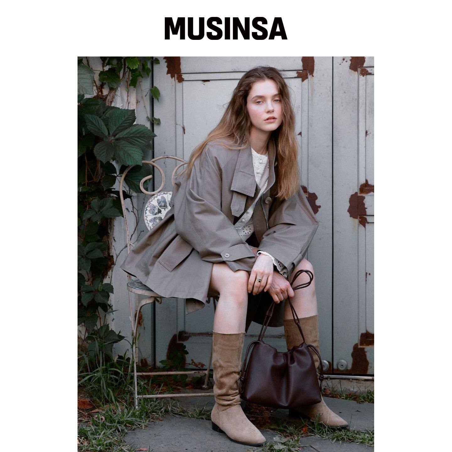 LENINA FLORIA单肩斜挎包_摩卡色 MUSINSA韩国官网直邮进口