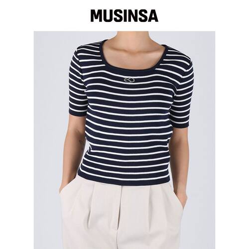 FOR THE FIT LOGO条纹短袖针织_婴儿韩国官网直邮进口MUSINSA