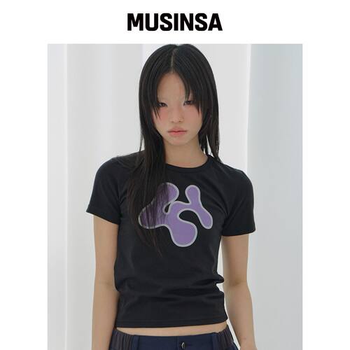FANCY CLUB FY 云朵T恤（黑色）F26QB052 MUSINS韩国官网直邮进口