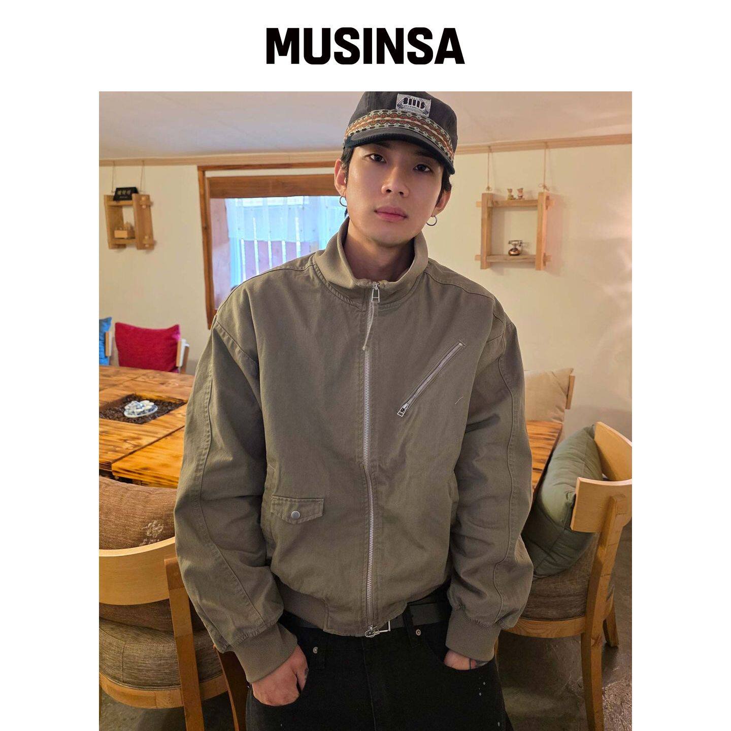 WMC 复古棉高领夹克_BEIGE MUSINSA韩国直邮官方正品