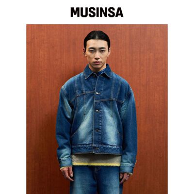 WMC 双排扣牛仔夹克_BLUE韩国官网直邮进口