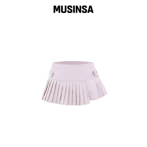 ODDONEOUT UNBALANCE PLEATS SKIRT 粉色韩国官网直邮进口MUSINSA