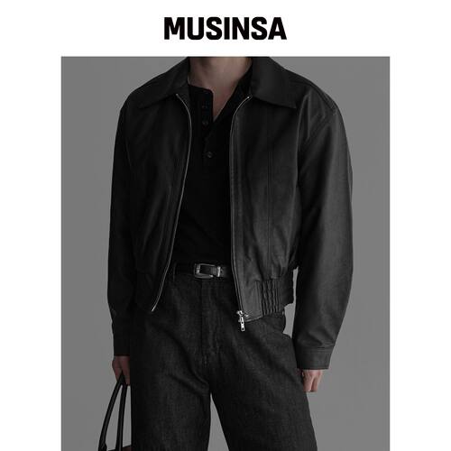 BOWLOW PRODUCT cropped leather jacket MUSINS韩国官网直邮进口