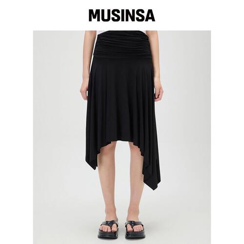 MIXXO 皱褶绑带不对称长裙 RE WMG47MS_MIWWMG57韩国官网直邮进口
