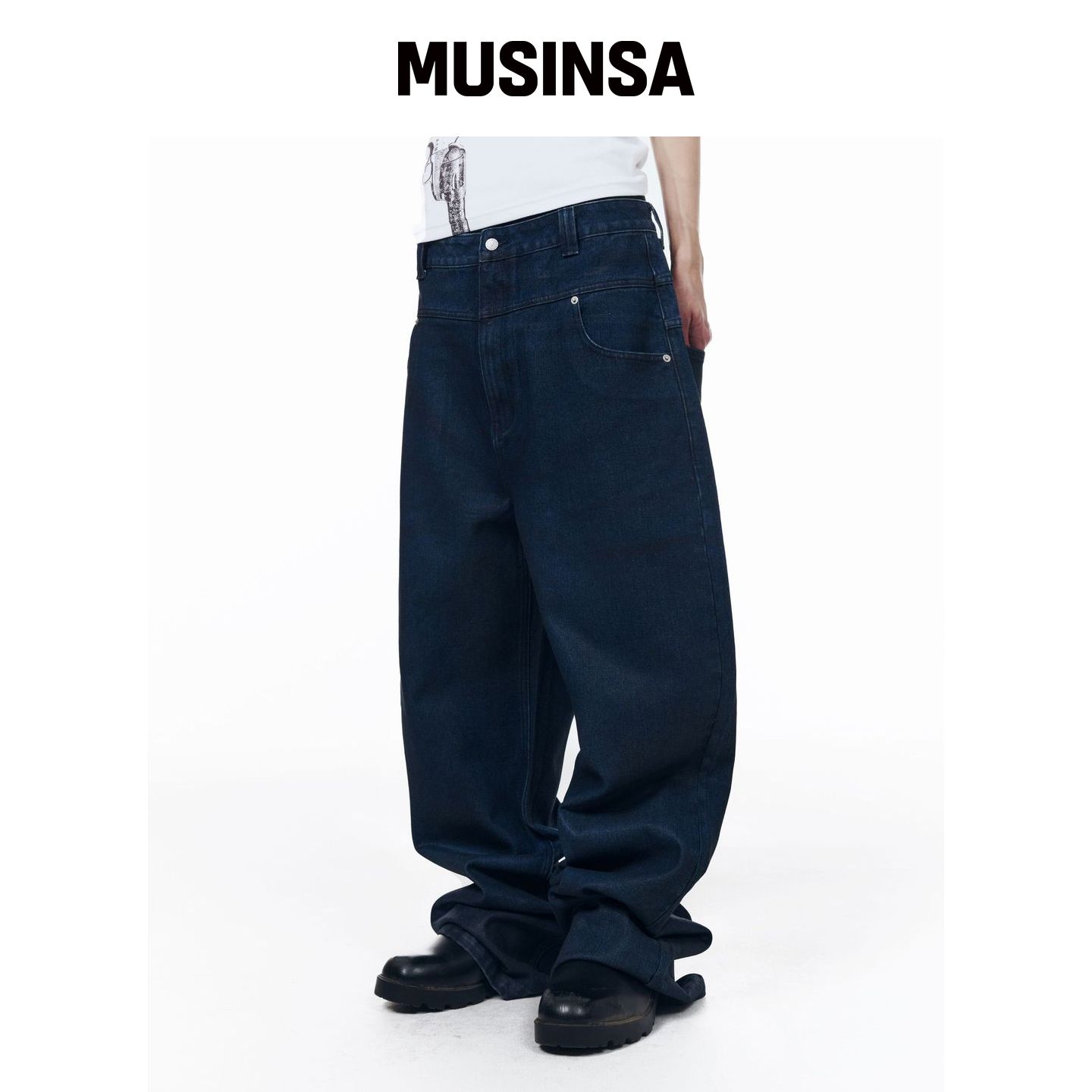 AAKAM 光泽蜡染牛仔裤（靛蓝色） MUSINSA韩国官网直邮进口