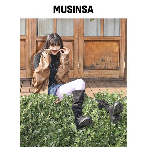 SPUR Slouchy CY 厚底高筒靴子 6cm -UA9057 (2)韩国官网直邮进口