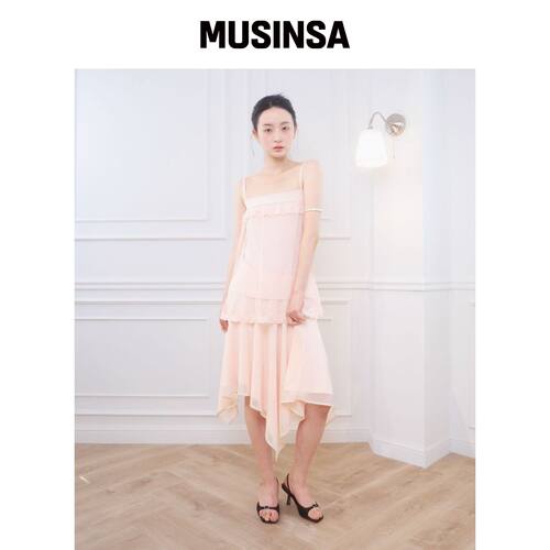 BELLIALEU IRIS 低腰中长裙 粉色 MUSINSA韩国官网直邮进口