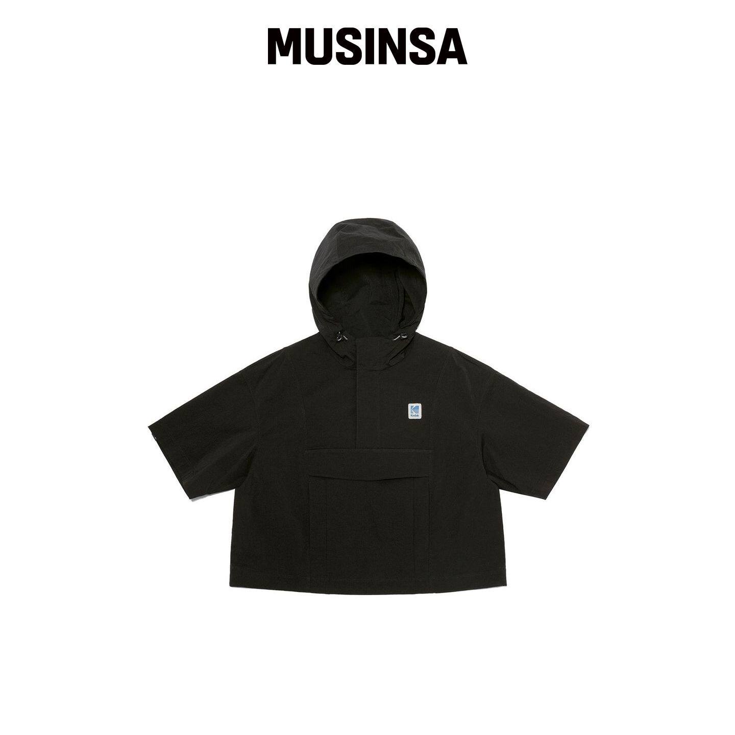 KODAK BREEZE 短袖连帽anorak 女款 黑色 MUSINS韩国官网直邮进口