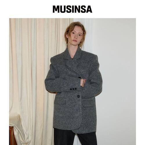 NOEUD Blur Wool Jacket (Gray) MUSINSA韩国官网直邮进口