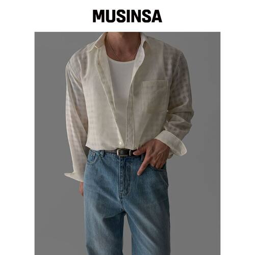 BOWLOW PRODUCT 轻透格纹衬衫 [象牙色] MUSINSA韩国直邮官方正品