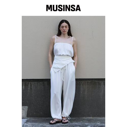 OPHEDEN Fluid Tank Top with Scarf (白色) MUS韩国官网直邮进口