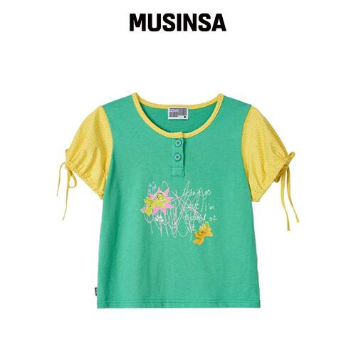 YOUTHBATH YB x Motka Puff Henley Tee_绿色 MU韩国官网直邮进口
