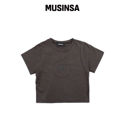 PIECE MAKER CIRCLE LOGO STITCH CROP TEE（炭韩国官网直邮进口