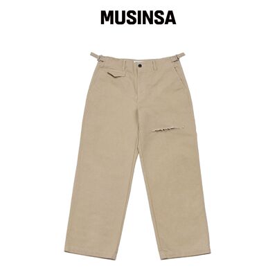 NOSCOULEURS SLASH CHINO PANTS BEIGE MUSINSA韩国官网直邮进口