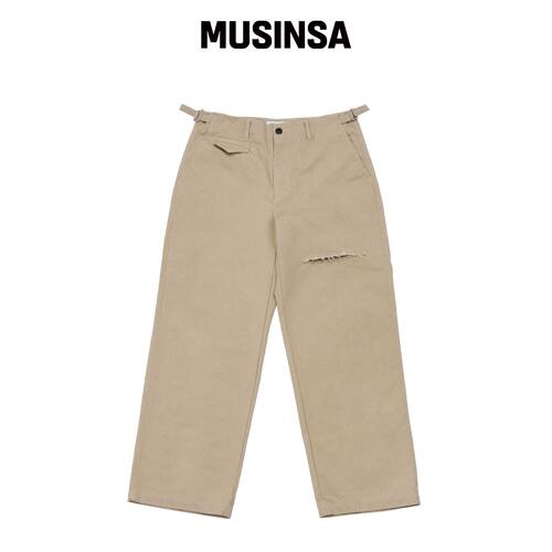NOSCOULEURS SLASH CHINO PANTS BEIGE MUSINSA韩国官网直邮进口