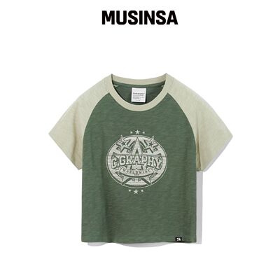 CGP (女款) 短袖露脐T恤_卡其色韩国官网直邮进口MUSINSA
