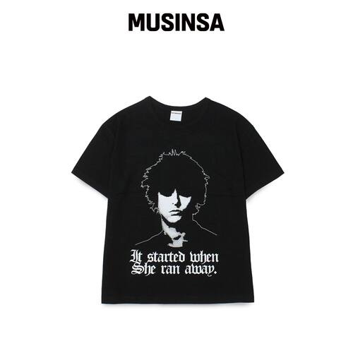 KEYMISERY HUMAN 打印机短款T恤（VLACK） MUSIN韩国官网直邮进口