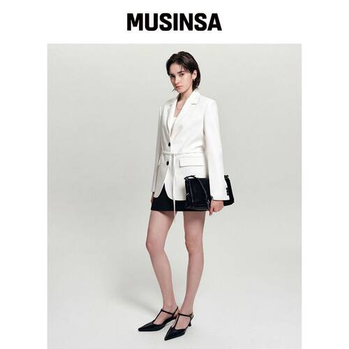 LOOKAST EMMA BELTED SLIM JACKET_象牙色韩国官网直邮进口