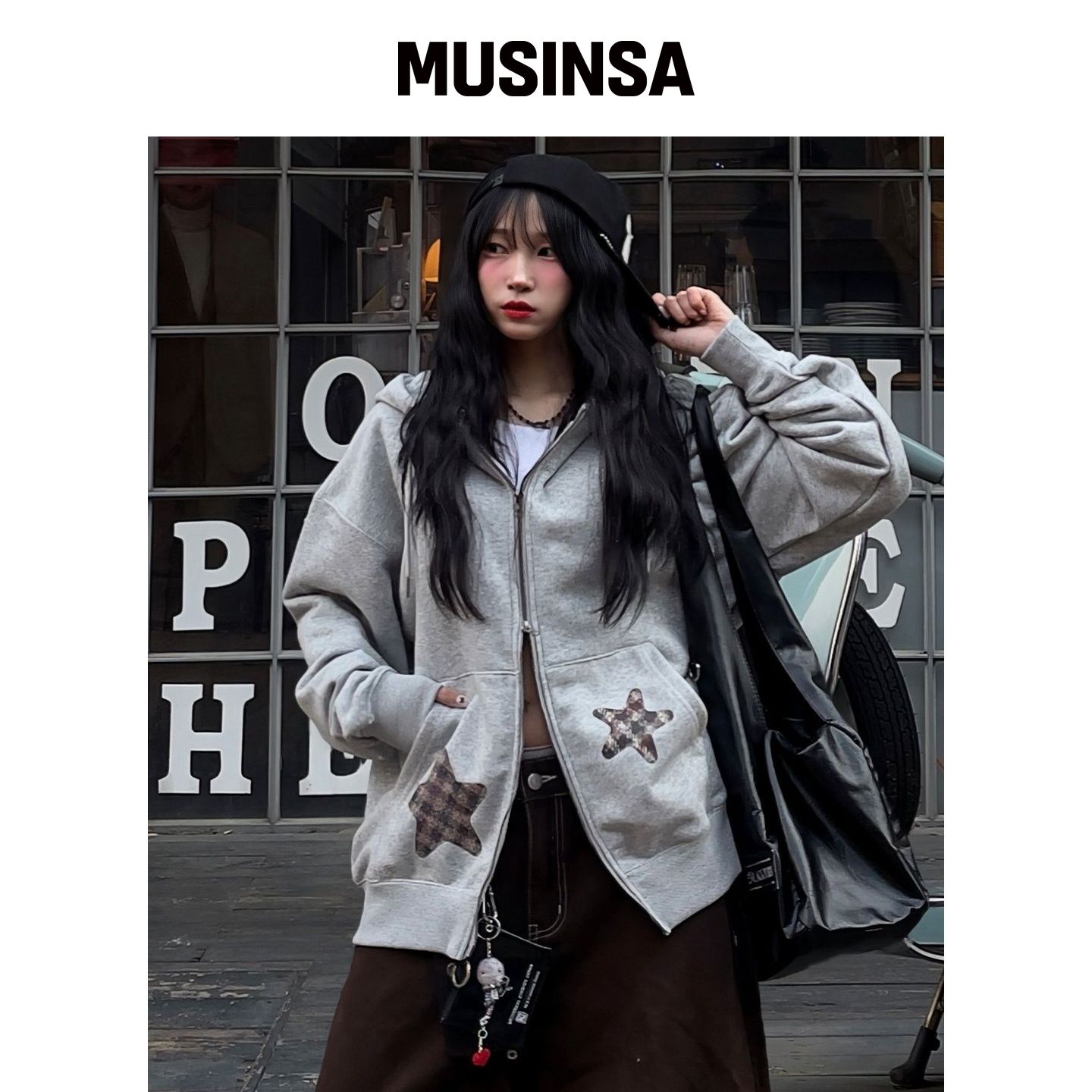NOTUSUAL 格子口袋2way拉链卫衣 2色 MUSINSA韩国官网直邮进口