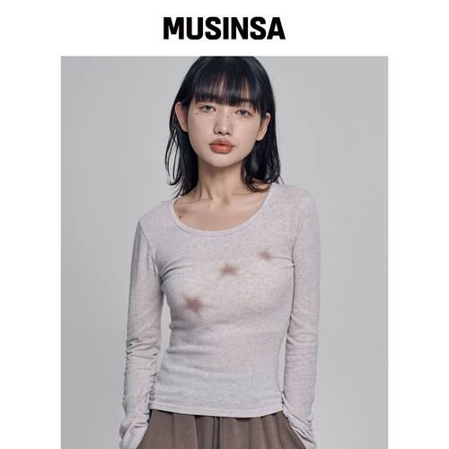 CHICKS Starlight 长袖T恤 白色混色 MUSINSA韩国官网直邮进口