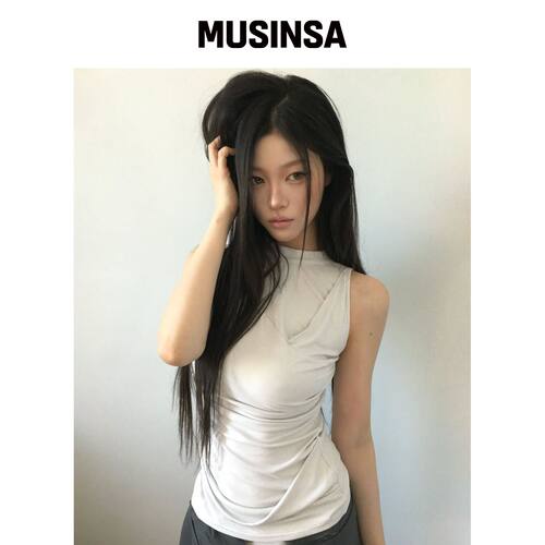 FLAREUP 褶皱无袖上衣 (FL-135_云白色) MUSINSA韩国官网直邮进口