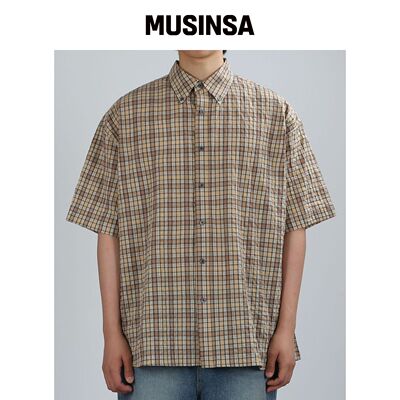 VERYVAIN STAINED CHECK OVER SHIRT (BEIGE)韩国官网直邮进口