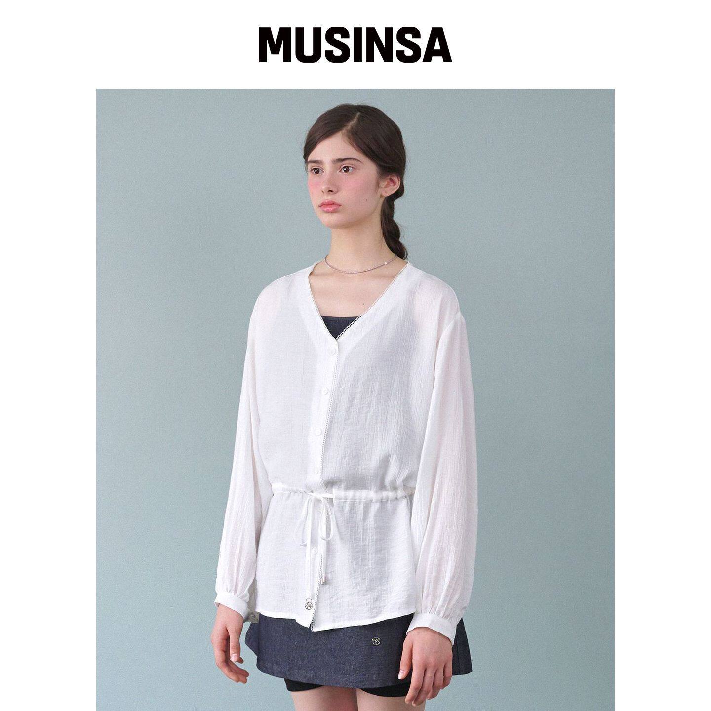 MICANE 艾德琳绑带皱褶衬衫 MUSINSA韩国直邮官方正品