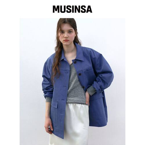 SO IR POCKET WORK JACKET - BLUE MUSINSA韩国官网直邮进口