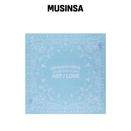 THEMUSEUMVISITOR ART LOVE PAISLEY 围巾 (天蓝韩国官网直邮进口