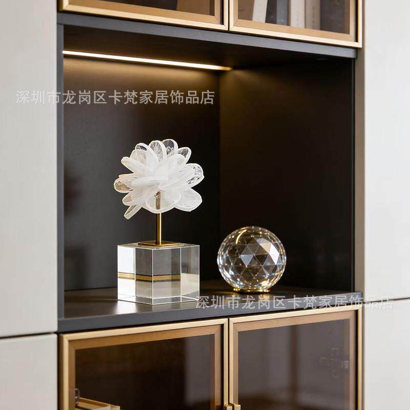 现代简约轻奢酒柜书柜装饰品摆件天然水晶工艺品客厅电视柜玄关