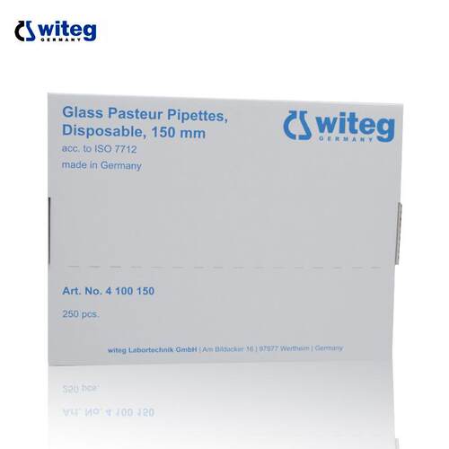 WITEG短型玻璃巴斯德吸管 总长150mm 230mm 250支/盒 witeg吸管