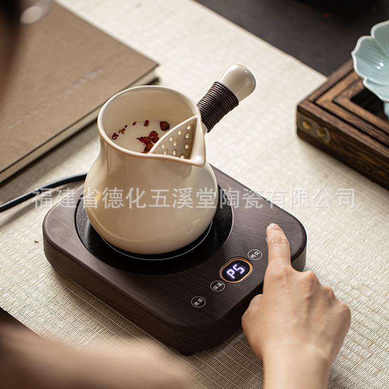 复古陶瓷罐罐茶煮茶器围炉全套电陶炉煮茶炉子套装烤奶茶侧把单壶