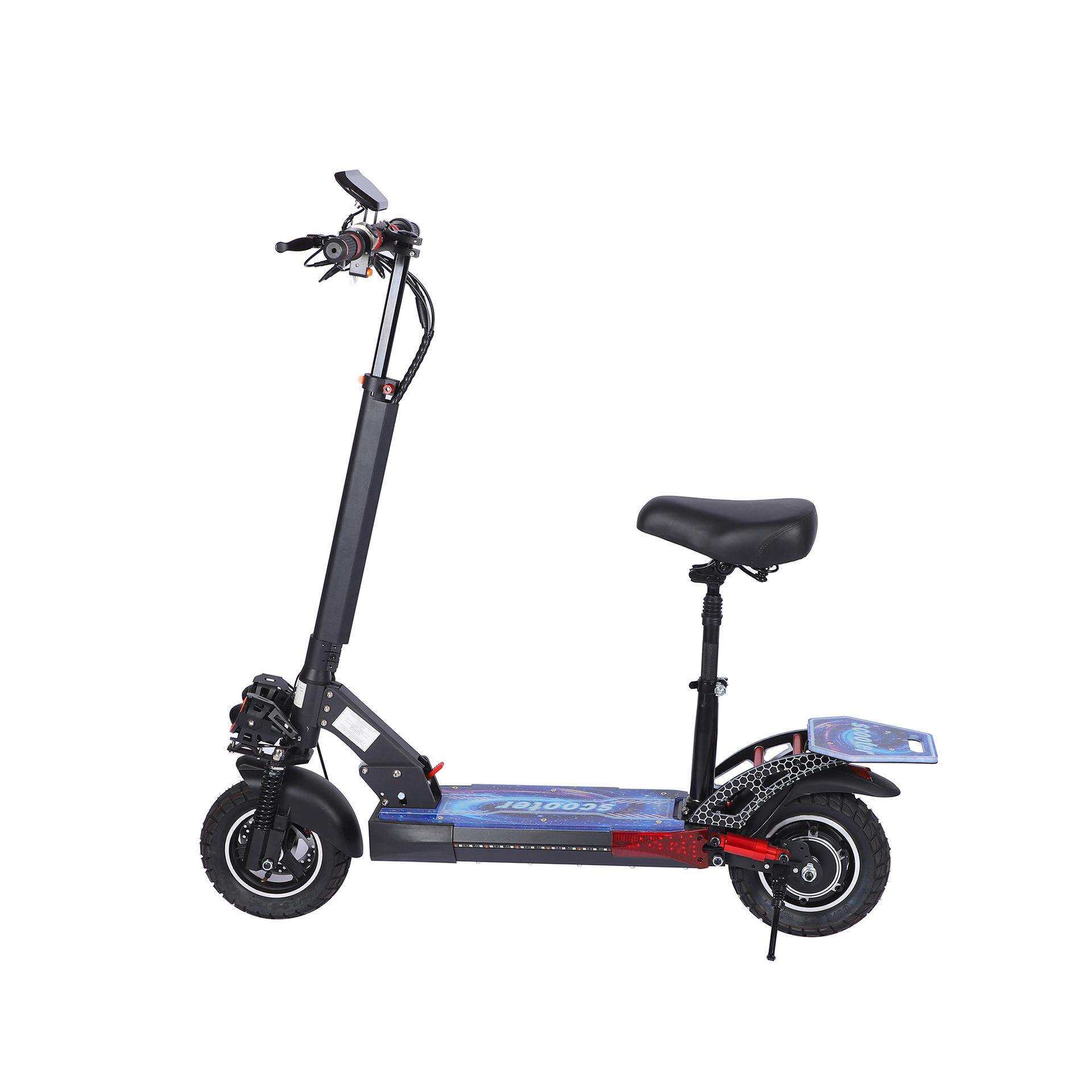 电动滑板车带发光板scooter10寸越野减震折叠成人代步车