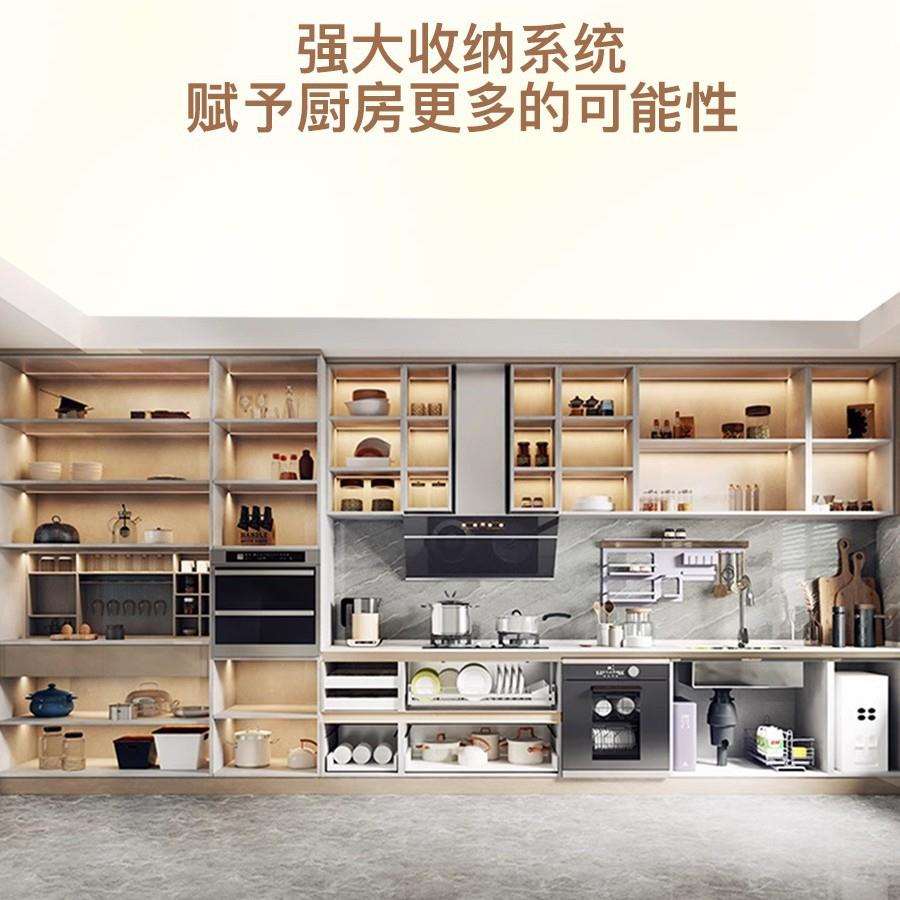 简约橱柜家用厨房吊柜灶台碗柜组合一体柜整体厨房实木柜子石英石