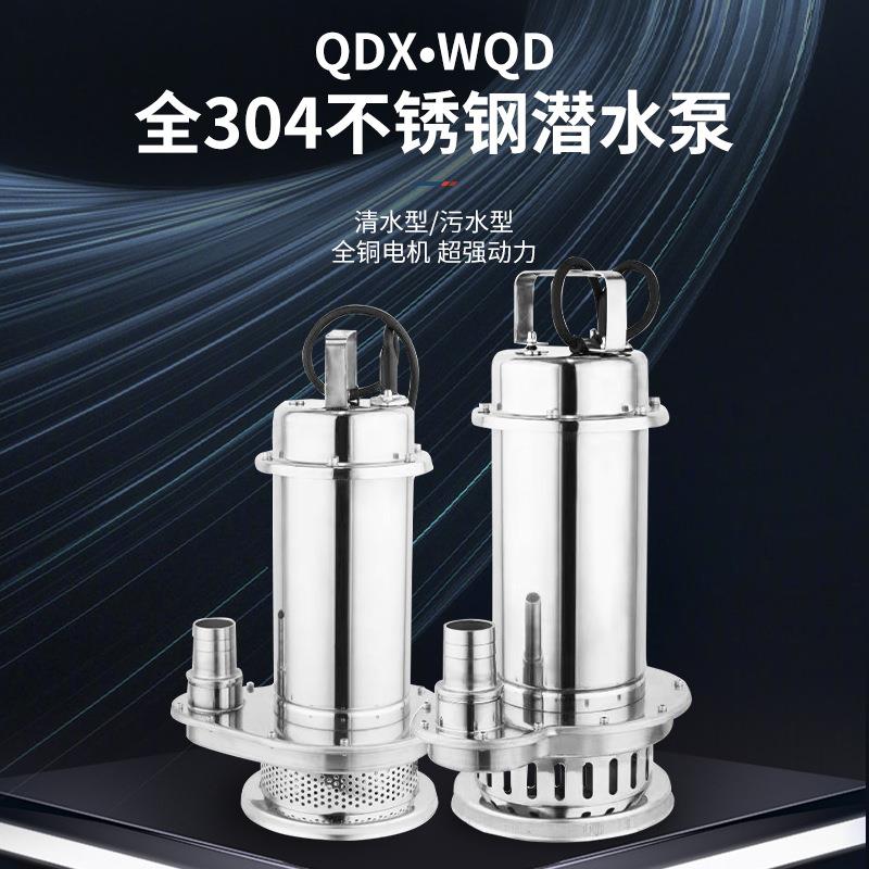 不锈钢潜水泵家用高扬程220v抽水泵耐腐蚀工业农用灌溉304污水泵