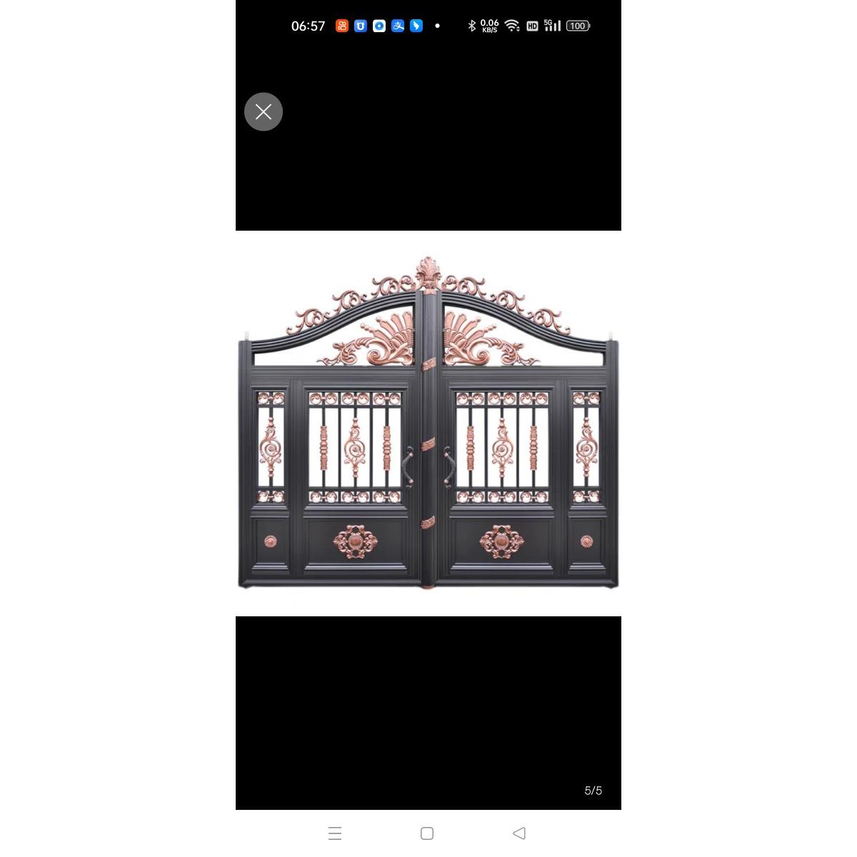 上海铁艺大门铝艺双开门平移门围栏花园门别墅大门乡村门户外定制