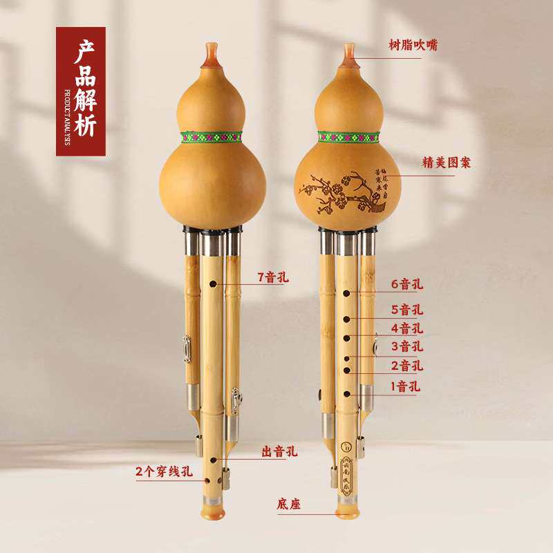 楠竹葫芦丝紫竹C调降B调初学者儿童专业演奏型成人小学生乐器
