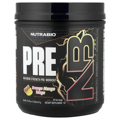 Nutrabio Labs,锻炼前，橙子芒果探戈，1.34 磅（612 克）
