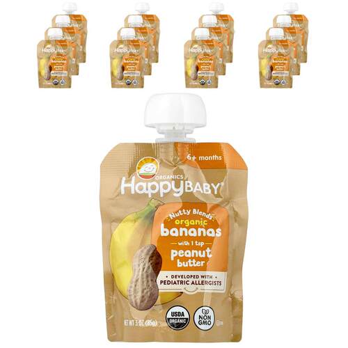 禧贝,Happy Baby®, Nutty Blends™, 6+ Months, Organic Bananas