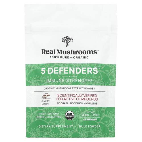 Real Mushrooms,5 种防御因子，有机蘑菇提取粉