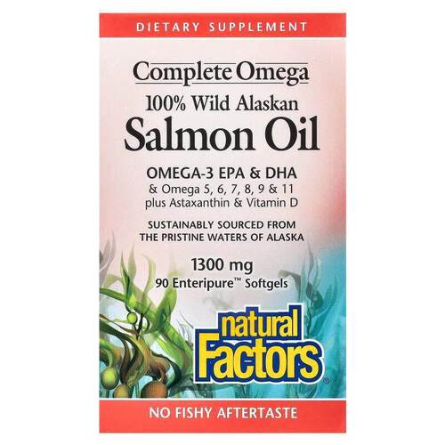 Natural Factors,全阿拉斯加野生鲑鱼油，1300 毫克，90 粒 Enter
