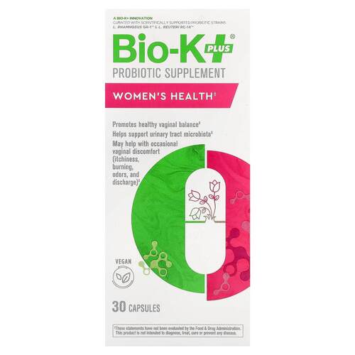 Bio-K+,Probiotic Supplement, Women's Health, 30 Capsules