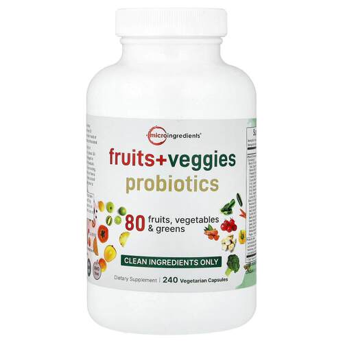 Micro Ingredients,Fruits + Veggies Probiotics, 240 Vegetaria