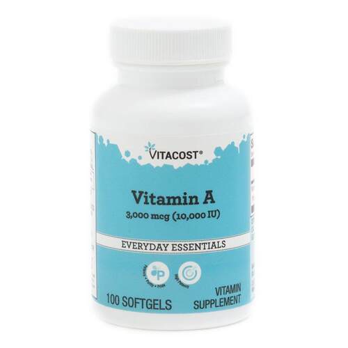 Vitacost,Vitamin A, 3000 mcg (10,000 IU), 100 Softgels