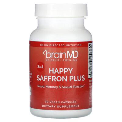 BrainMD,Happy Saffron Plus，90 粒全素胶囊