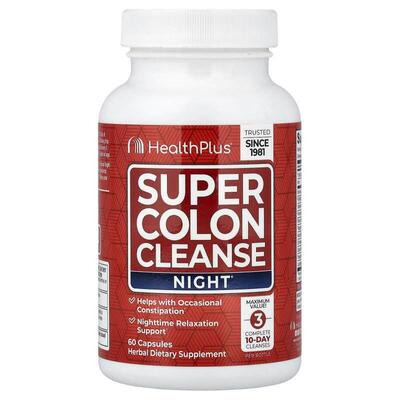 Health Plus,Super Colon Cleanse，夜用，60 粒胶囊
