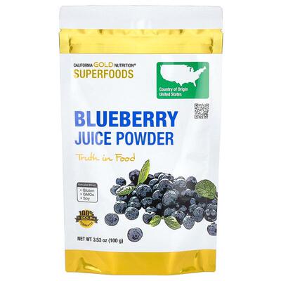 California Gold Nutrition,SUPERFOODS，蓝莓汁粉，3.53 盎司（1